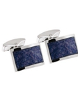 Tateossian London Denim Quartz Silver Royal Exchange Rect CL1553 - Cufflinks | Sam's Tailoring Fine Men's Clothing