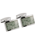 Tateossian London Green Zebra Silver Royal Exchange Rect CL1554 - Cufflinks | Sam's Tailoring Fine Men's Clothing