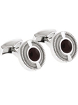 Tateossian London Garnet Silver Snake Round CL0495 - Cufflinks | Sam's Tailoring Fine Men's Clothing