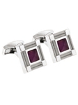 Tateossian London Amethyst Silver Snake Square CL0490 - Cufflinks | Sam's Tailoring Fine Men's Clothing