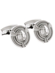 Tateossian London Clear Silver CZ Snake Round CL1040 - Cufflinks | Sam's Tailoring Fine Men's Clothing