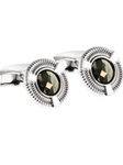 Tateossian London Green Silver CZ Snake Round CL0996 - Cufflinks | Sam's Tailoring Fine Men's Clothing