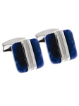 Tateossian London Sodalite Silver Rally Band Square CL1767 - Cufflinks | Sam's Tailoring Fine Men's Clothing