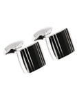 Tateossian London Black Agate Silver Peak Square CL0637 - Cufflinks | Sam's Tailoring Fine Men's Clothing