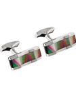 Tateossian London Black Mother of Pearl Silver Wave CL0642 - Cufflinks | Sam's Tailoring Fine Men's Clothing