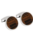 Tateossian London Tiger Eye Silver Bamboo Round CL1468 - Cufflinks | Sam's Tailoring Fine Men's Clothing