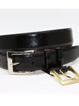 Torino Leather Black Krinkle Calf Aniline Leather-55210 - Dressy Elegance Belts | Sam's Tailoring Fine Men's Clothing