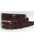 Torino Leather Italian Burnished Kipskin Belt - Burgundy Cordovan 55076 - Dressy Elegance Belts | Sam's Tailoring Fine Men's Clothing