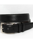 Torino Leather Italian Burnished Calfskin Belt - Black - 55130 - Dressy Elegance Belts | Sam's Tailoring Fine Men's Clothing