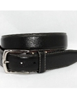 Torino Leather Burnished Tumbled Leather Belt - Black 61550 - Dress Casual Belts | Sam's Tailoring Fine Men's Clothing