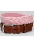 Torino Leather Italian Woven Cotton Elastic Belt - Pink 69507 - Resort Casual Belts | Sam's Tailoring Fine Men's Clothing