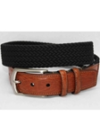 Torino Leather Italian Woven Cotton Elastic Belt - Black 69509 - Resort Casual Belts | Sam's Tailoring Fine Men's Clothing