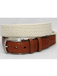 Torino Leather Italian Woven Cotton Elastic Belt - Cream 69510 - Resort Casual Belts | Sam's Tailoring Fine Men's Clothing