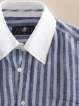 Hart Schaffner Marx Linen Stripe Sport Shirt 5G341344 - Shirts | Sam's Tailoring Fine Men's Clothing