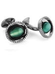 Tateossian London 18 Karat Precious Cufflinks - Tourmaline Catseye, White Diamond & White Gold CL1241 -  18k Carat Gold Cufflinks | Sam's Tailoring Fine Men's Clothing