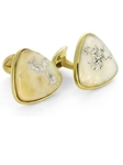 Tateossian London 18 Karat Precious Cufflinks - Platinum Valley Beige Drusy & Yellow Gold CUF0495 - 18k Carat Gold Cufflinks | Sam's Tailoring Fine Men's Clothing