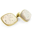 Tateossian London 18 Karat Precious Cufflinks - White Drusy & Yellow Gold CUF0620 - 18k Carat Gold Cufflinks | Sam's Tailoring Fine Men's Clothing