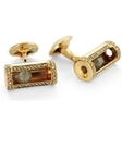 Tateossian London 18 Karat Precious Cufflinks - Diamond Ballas, Brown Diamonds & Rose Gold CUF0956 - 18k Carat Gold Cufflinks | Sam's Tailoring Fine Men's Clothing