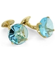 Tateossian London 18 Karat Precious Cufflinks - Blue Topaz Chalice Cut & Yellow Gold CUF1561 - 18k Carat Gold Cufflinks | Sam's Tailoring Fine Men's Clothing