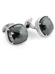 Tateossian London 18 Karat Precious Cufflinks - Black Diamonds, White Diamonds & White Gold CL1229 - 18k Carat Gold Cufflinks | Sam's Tailoring Fine Men's Clothing