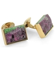 Tateossian London 18 Karat Precious Cufflinks - Ruby with Zoisite & Rose Gold CUF1168 - 18k Carat Gold Cufflinks | Sam's Tailoring Fine Men's Clothing