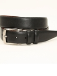 Torino Leather Pebble Grained Calfskin Belt - Black 54200 - Dressy Elegance Belts | Sam's Tailoring Fine Men's Clothing