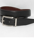 Torino Leather Pebbled Veal to Burnished Veal - Reversible Black to Cognac 75680 - Dressy Elegance Belts | Sam's Tailoring Fine Men's Clothing