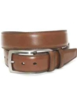 Torino Leather Italian Burnished Kipskin Belt - Saddle 55078 - Dressy Elegance Belts | Sam's Tailoring Fine Men's Clothing