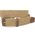 Torino Leather Italian Mini Woven Cotton Stretch - Khaki 65502 - Resort Casual Belts | Sam's Tailoring Fine Men's Clothing