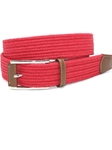 Torino Leather Italian Mini Woven Cotton Stretch - Red 65505 - Resort Casual Belts | Sam's Tailoring Fine Men's Clothing