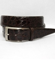 Torino Leather X-Long Glazed South American Caiman Belt - Brown 50761X - Big and Tall Belt Collection | Sam's Tailoring Fine Men's Clothing