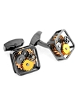 Tateossian London RT Gear Cufflinks - Gunmetal CL0680 - Cufflinks | Sam's Tailoring Fine Men's Clothing