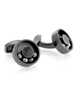 Tateossian London RT Roto Moto Round - Gun Metal CL2713 - Cufflinks | Sam's Tailoring Fine Men's Clothing