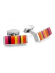 Tateossian London RT Tablet Striped - Pink and Red CL2692 - Cufflinks | Sam's Tailoring Fine Men's Clothing