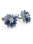 Tateossian London Silver Carved Flora Barberton - Blue Dumortierite CL2789 - Cufflinks | Sam's Tailoring Fine Men's Clothing