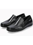 Black Leather Lining Rubber Sole Men's Slip On | Mephisto Men's Slip On | Sam's tailoring