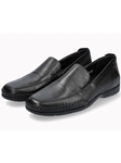 Black Rubber Sole Leather Men's Slip On | Mephisto Men's Casual Shoes | Sam's Tailoring Fine Men's Clothing