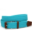 Torino Leather Italian Mini Woven Cotton Stretch - Turquoise 65504 - Resort Casual Belts | Sam's Tailoring Fine Men's Clothing