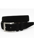 Torino Leather Italian Sueded Calfskin Belt - Black 54450 - Resort Casual Belts | Sam's Tailoring Fine Men's Clothing