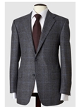 Hickey Freeman Tailored Clothing Mahogany Collection Grey with Blue Windowpane Sportcoat 035502006A04 - Suits | Sam's Tailoring Fine Men's Clothing