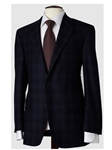 Hickey Freeman Tailored Clothing Mahogany Collection Navy Windowpane Sportcoat 035502003A04 - Suits | Sam's Tailoring Fine Men's Clothing