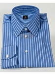 Robert Talbott Blue Stripes High Medium Spread Collar Estate Shirt F9960A3U - Dress Shirts | Sam's Tailoring Fine Men's Clothing