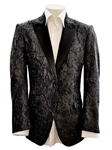 Sam's Tailoring Fine Men's Clothing: Dark Brown Charcoal 2-Button Pleated Silk Jacket - SKU ITALOFERRETTI-JACKET-GIACCA1 - Jackets | Italo Ferretti
