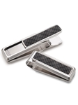 M-Clip Stainless With Black Carbon Fiber Money Clip SS-BSS-BKCF - Stainless Steel Money Clips | Sam's Tailoring Fine Men's Clothing
