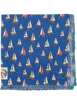 Robert Talbott Navy Sailboat Estate 1950 Self Fringe Pocket Square 21799-04 - Spring 2015 Collection Pocket Squares | Sam's Tailoring Fine Men's Clothing