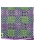 Robert Talbott Green Silk Printed Patchwork 16½-Inch Pocket Square 30275-04 - Spring 2015 Collection Pocket Squares | Sam's Tailoring Fine Men's Clothing