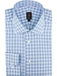 Robert Talbott Sky Blue Check Wide Spread Collar Trim Fit Estate Sutter Dress Shirt F6754B3V-73 - Spring 2015 Collection Dress Shirts | Sam's Tailoring Fine Men's Clothing