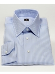 Robert Talbott Blue Striped Medium Spread Collar Herringbone Estate Dress Shirt F8670A3U-SAM6681 - Spring 2015 Collection Dress Shirts | Sam's Tailoring Fine Men's Clothing