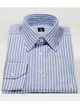 Robert Talbott Blue Striped Medium Spread Collar Estate Dress Shirt F9980A3U-SAM6683 - Spring 2015 Collection Dress Shirts | Sam's Tailoring Fine Men's Clothing