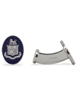 Blue Oval Enamel Crest Cufflink LC1277-02 - Robert Talbott Cufflinks | Sam's Tailoring Fine Men's Clothing